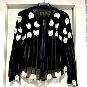 Leather and shear material jacket Turkish leather